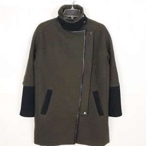 Madewell Leather-Edged City Grid Coat